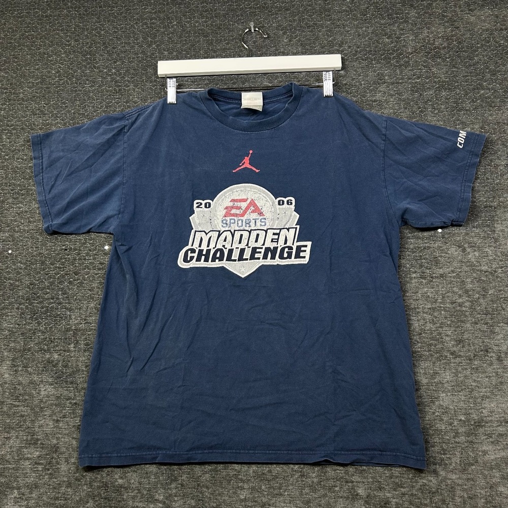 Nike Madden Challenge T-Shirt Mens Large Navy Blue Good 2006 Vintage Jordan Logo